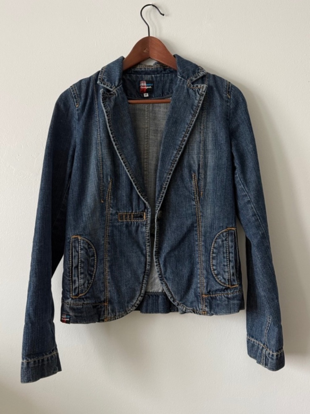 Desigual Y2K Vintage Denim Jacket | Single Button | Size S